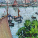 The port of Camaret, oil on canvas signed Henry Gaulet
