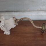 Vintage wall light, bronze swan neck and tulip globe wall light