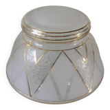 Old 1950s globe lampshade in glass and gilding retro chandelier lighting