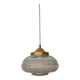 Suspension globe in frosted glass with golden edges