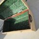 Beautiful trunk, curved chest, old, jute and wood
