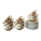 Fine mother-of-pearl and floral porcelain cups, Japan