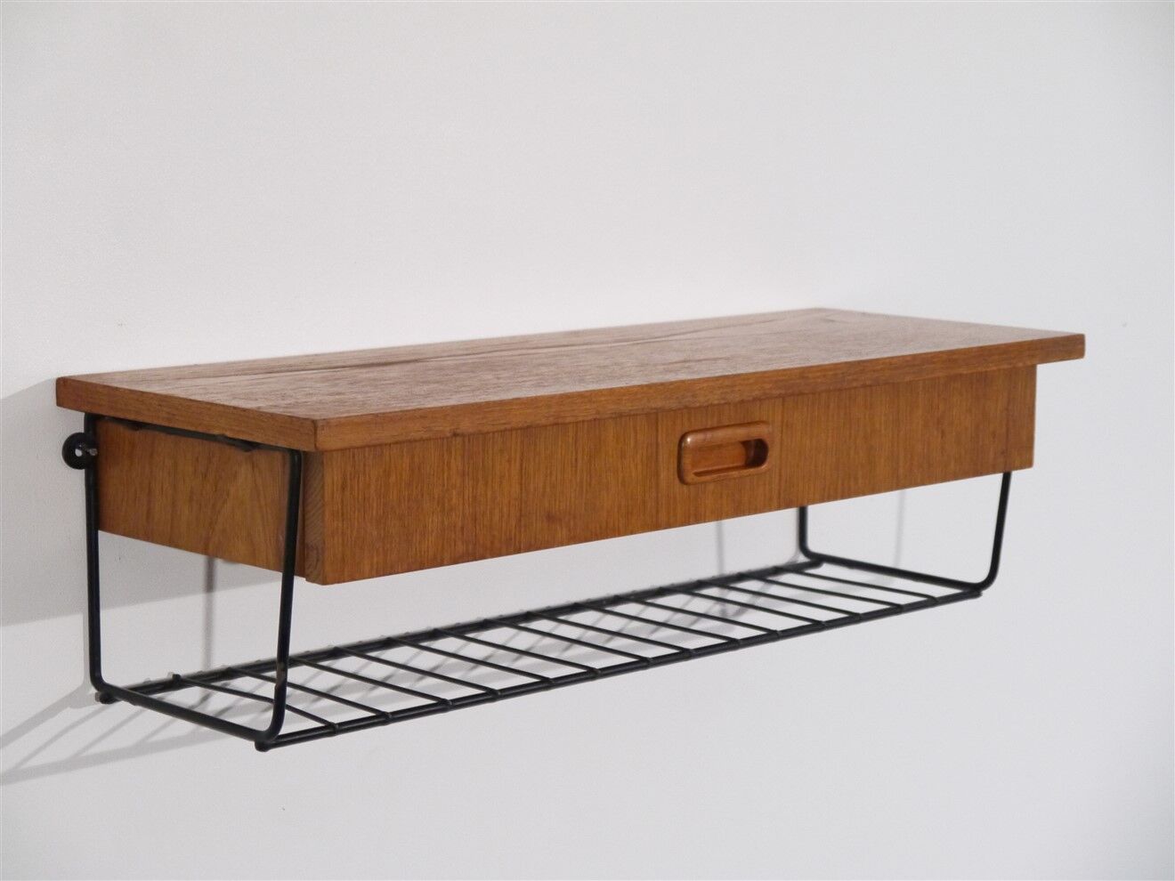 Scandinavian teak hanging bedside 1960