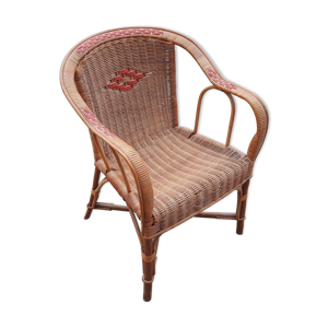 Fauteuil en rotin vintage
