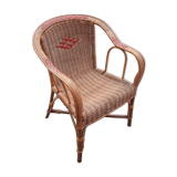 Fauteuil en rotin vintage