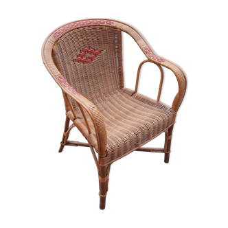 Fauteuil en rotin vintage