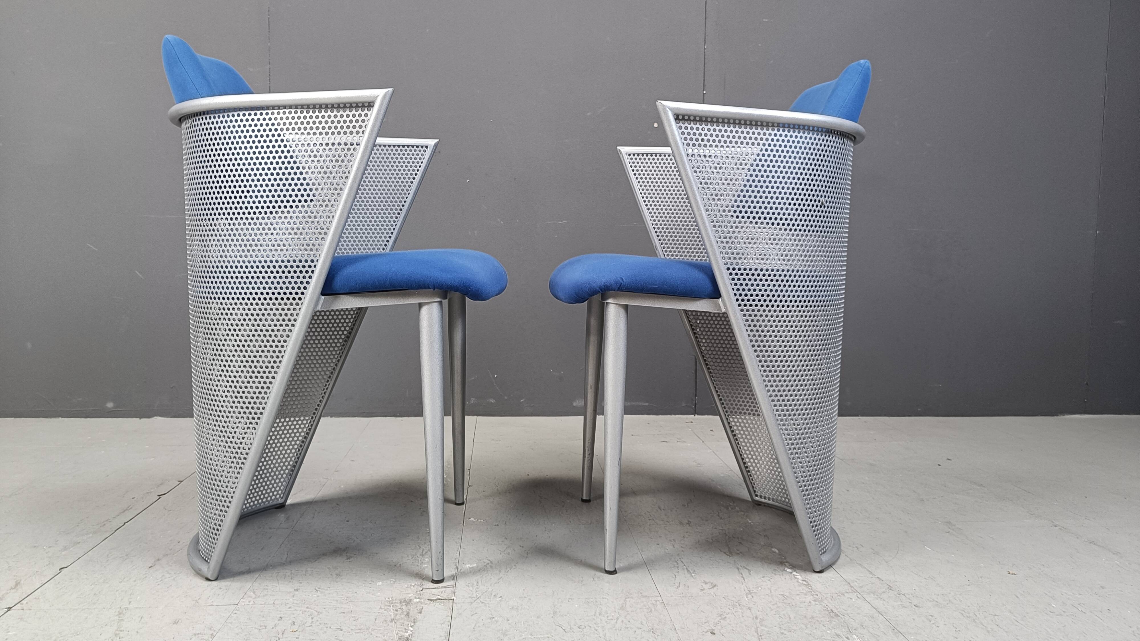 Set of 6 postmodern dining chairs, 1980s