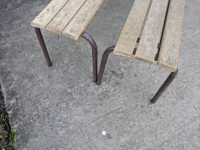 Pair of school benches