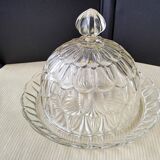 Cloche à fromage sur son plateau en verre pressé moulé