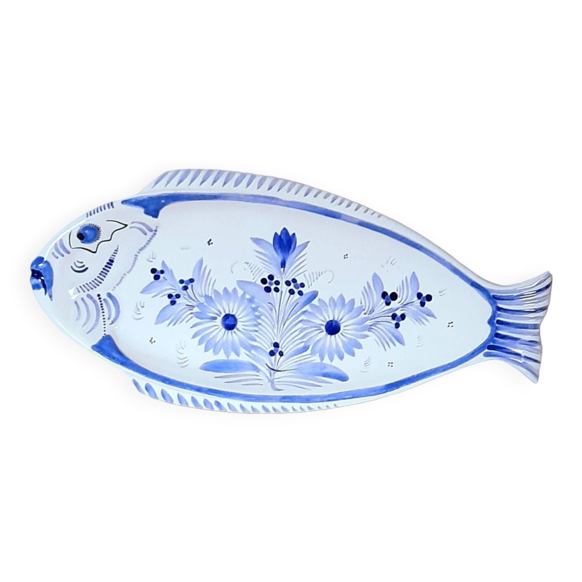 Henriot Quimper fish earthenware dish