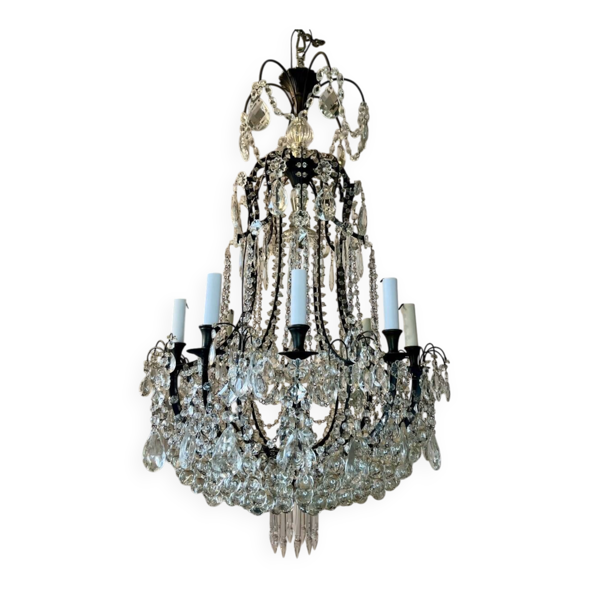 Grand lustre cage italien