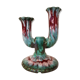 Candlestick two branches of longwy 60's ceramic