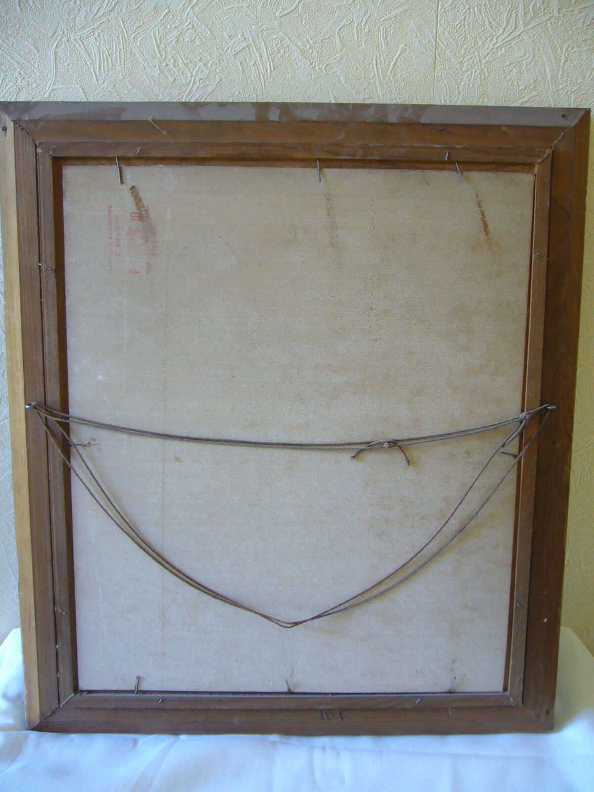 Ancient painting painted on cardboard bouquet of flowers in a vase