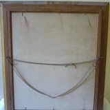 Ancient painting painted on cardboard bouquet of flowers in a vase