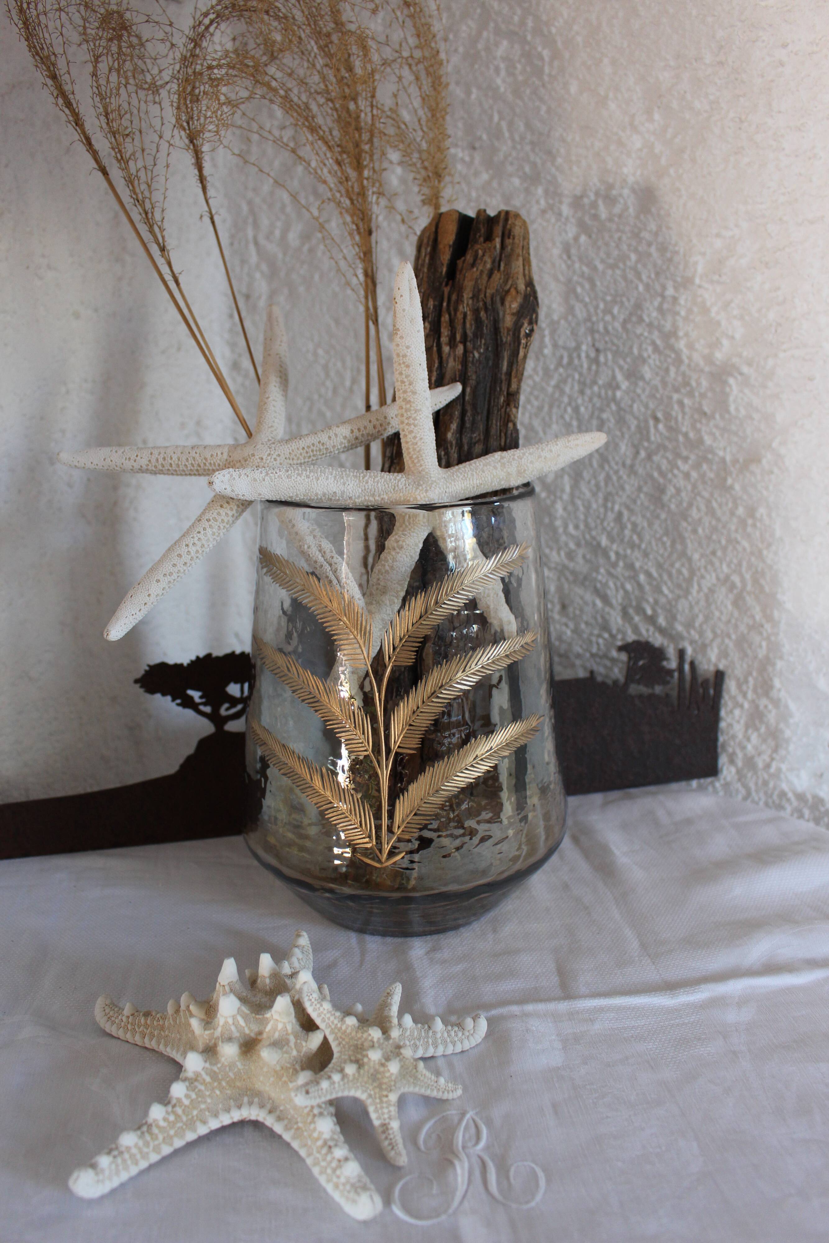 Golden glass vase "Palme"