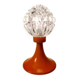 Vintage space age tafellamp uit de jaren 60 met lampenkap in glas