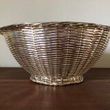 Braided silver metal basket