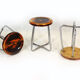 Ensemble de 3 tabourets en acier tubulaire chromé Bauhaus par Robert Slezak, années 1930