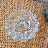 Bougeoir en verre pied étoilé
