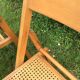 Wooden and cane folding chairs