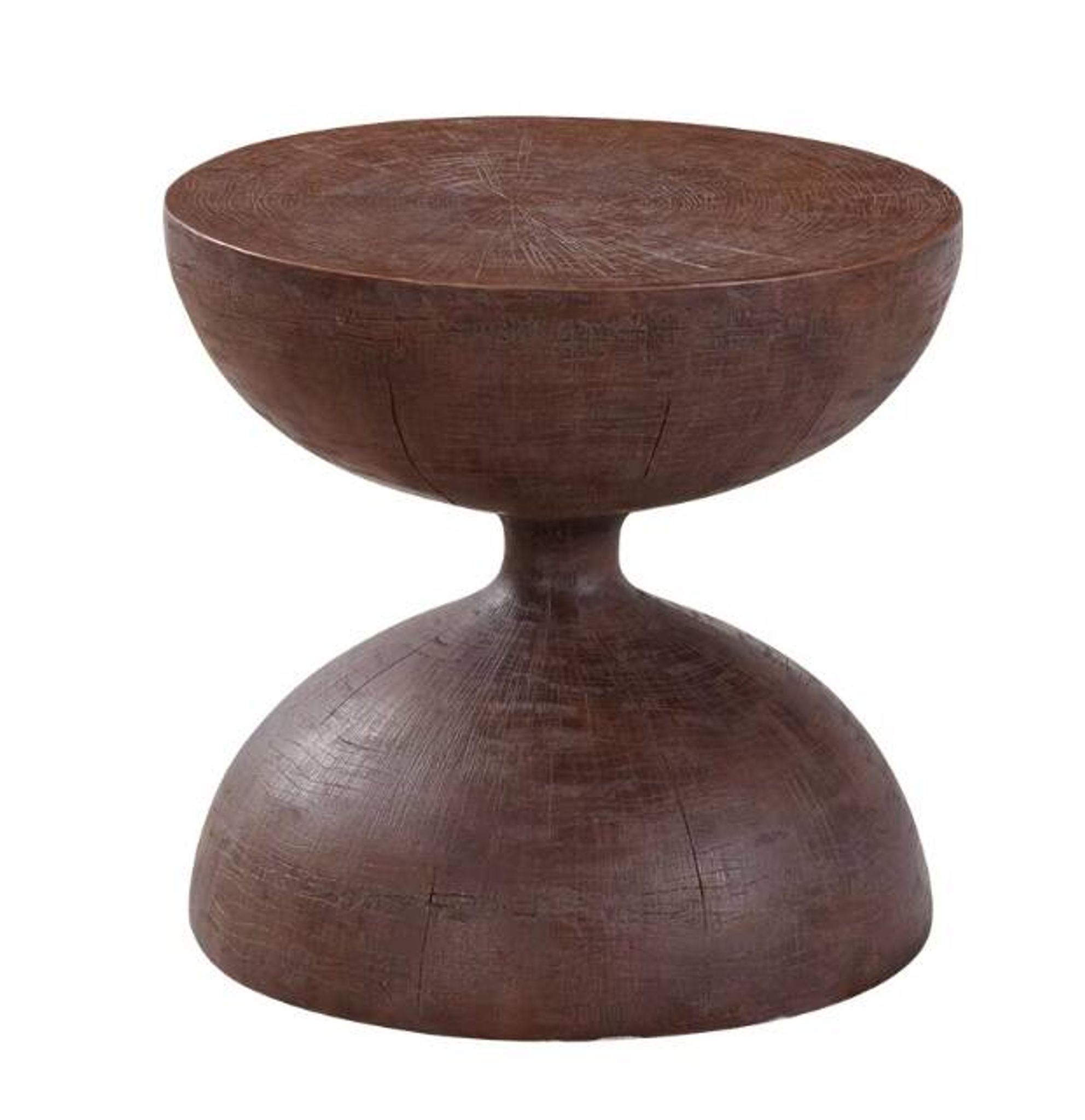 Wabi-Sabi Style Vintage Hourglass Shape Wooden Coffee Table, Living Room Furniture
