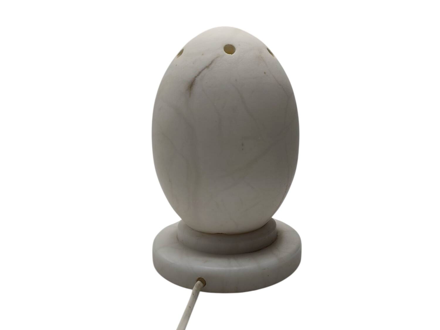 Vintage 1990 Alabaster Egg-Shaped Lamp - Soft Ambient Glow