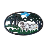 Dessous de plat en métal  patiné Mouton Bouc ancien dp0421028