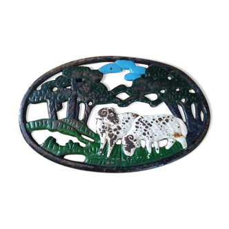 Under the plate patinated metal Sheep Old Goat dp0421028