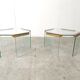 Pair of vintage brass and glass side tables,  1970s