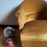 Vintage golden yellow toad armchair