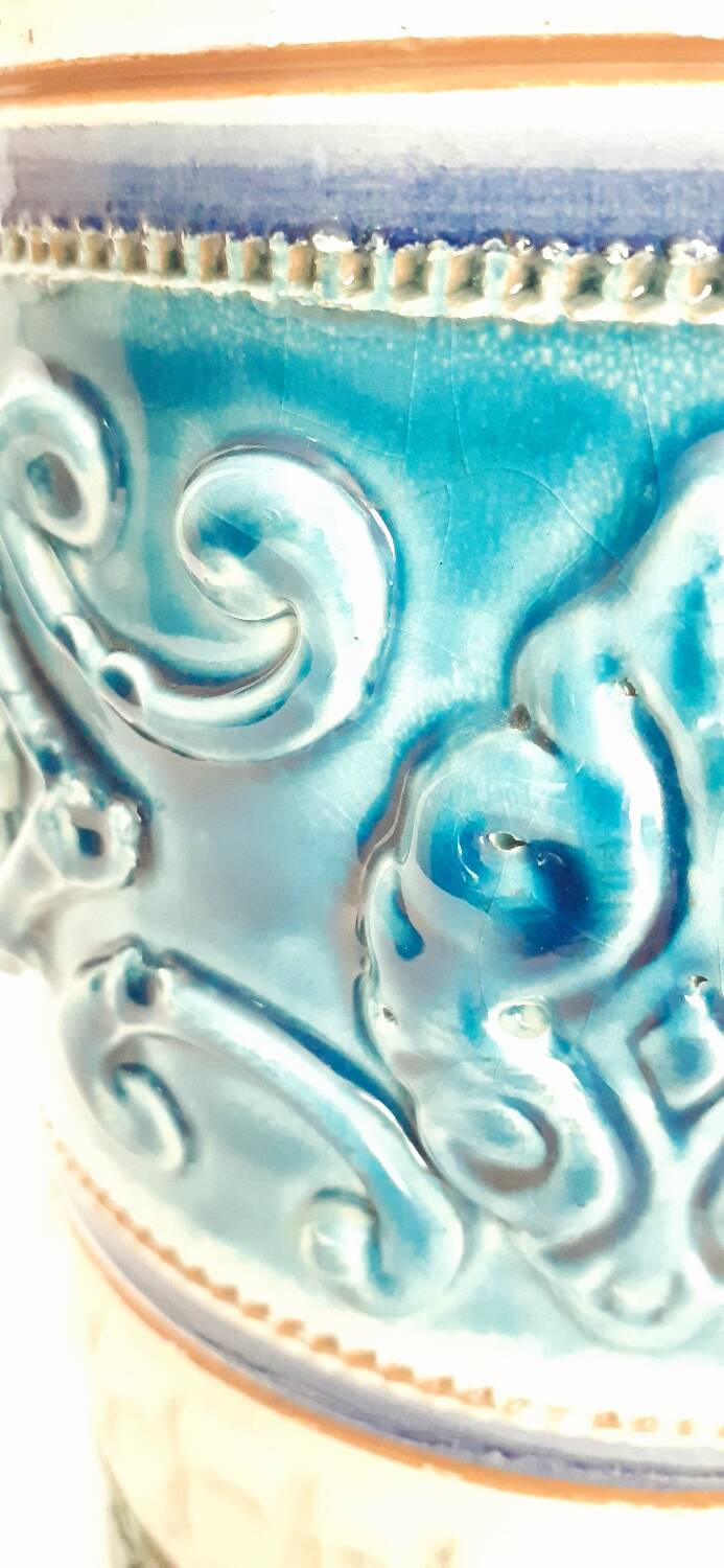 Ceramic roller vase, Italy 1970