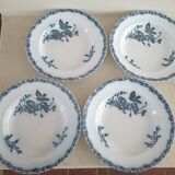 Service terre de fer Onnaing, assiettes, saladier et saucière
