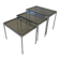 Italian Midcentury Set of Three Chromed Metal Glass Stackable Tray Tables,