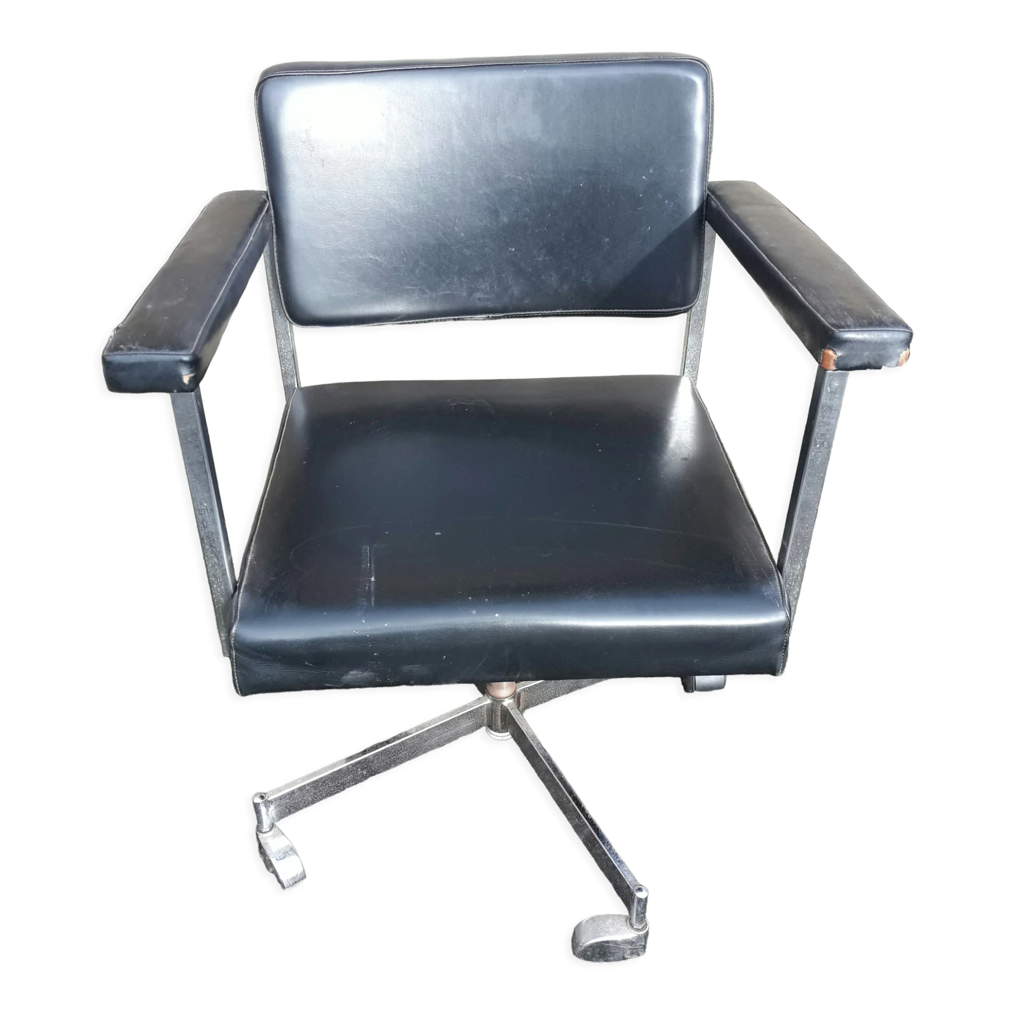 OEM Strafor 60s office chair in leatherette and chrome metal
