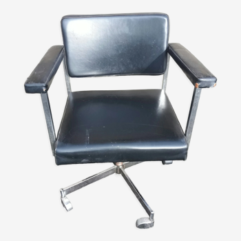 Office chair OEM Strafor 60s skaï and chromed metal