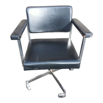 Office chair OEM Strafor 60s skaï and chromed metal