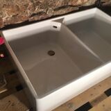 Enamelled stoneware double sink 40