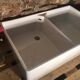 Enamelled stoneware double sink 40