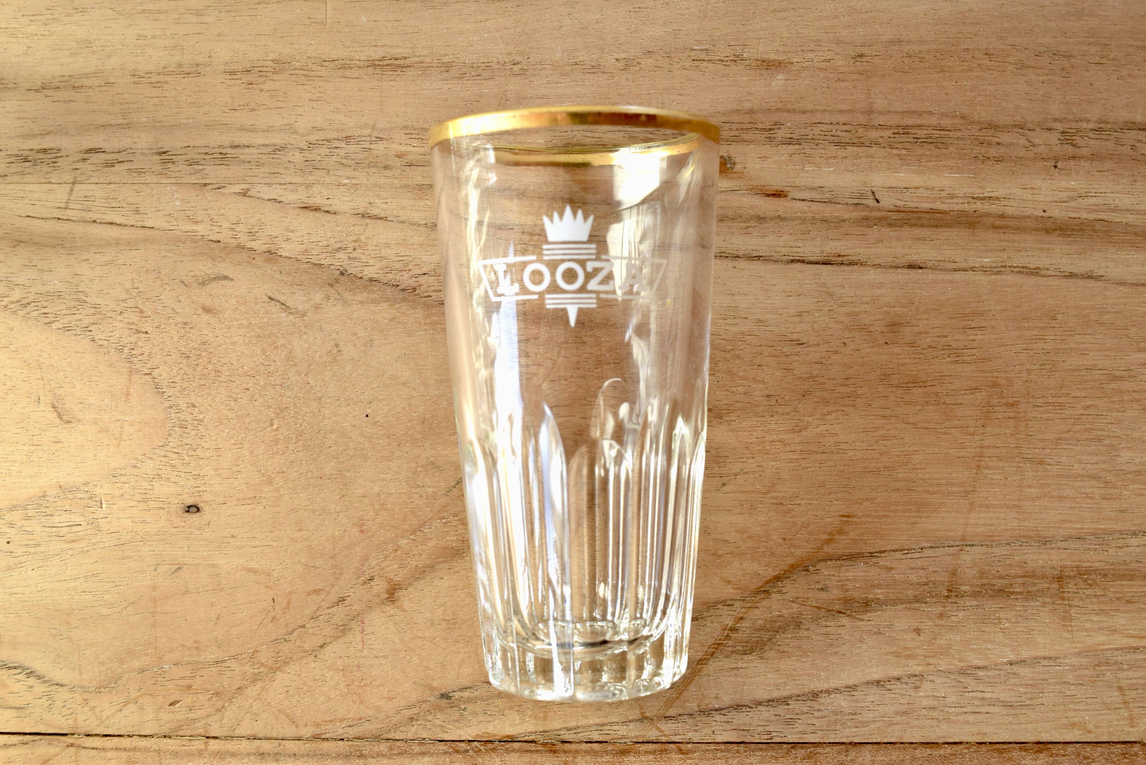 Looza - advertising item - set of 7 vintage fruit juice glasses