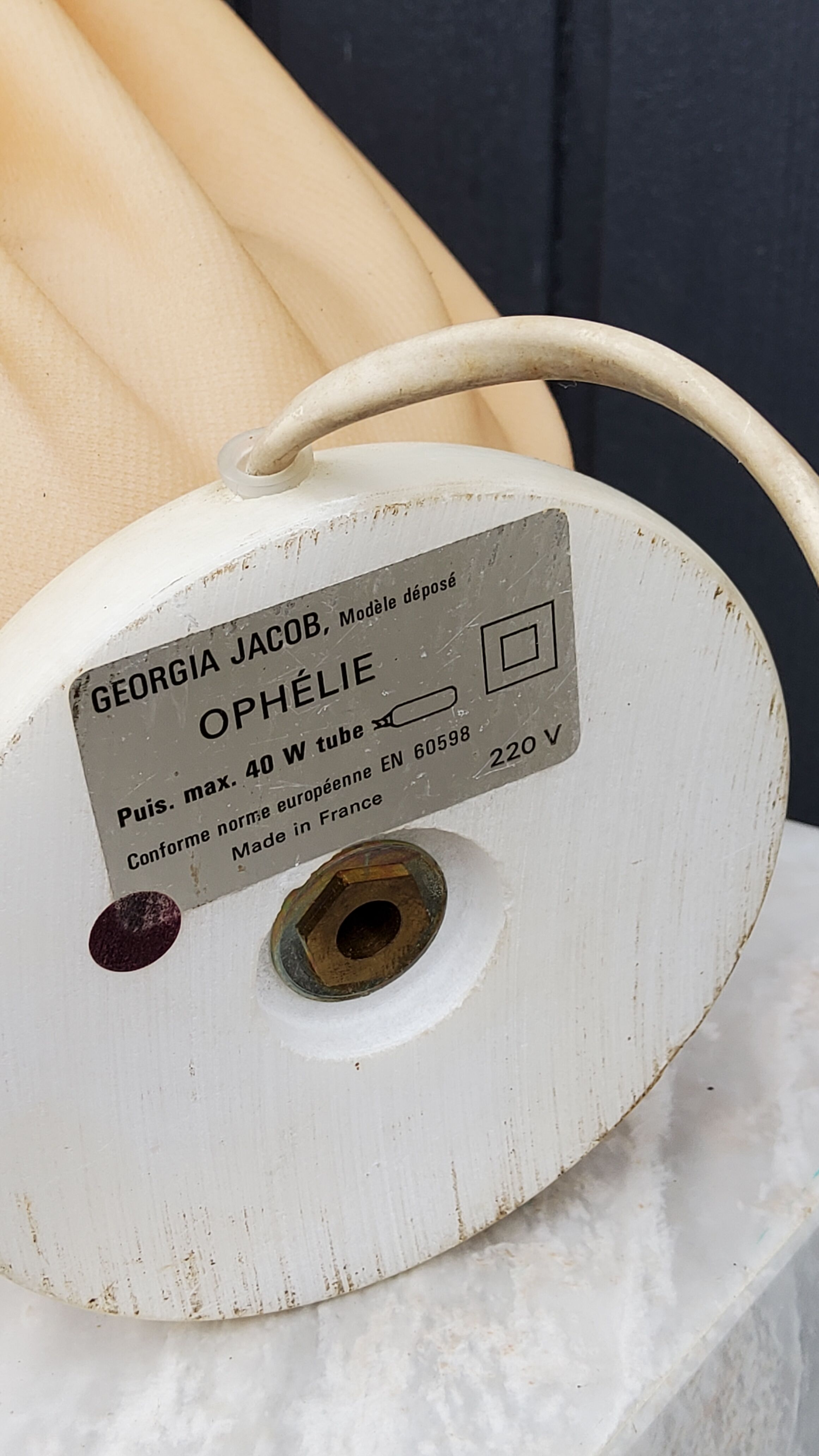 Lamp Georgia Jacob Ophélie and its marble column