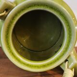 Teapot in glazed stoneware and bamboo