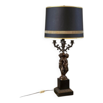 Lampe de bureau moderne du milieu du siècle en noir des années 20.