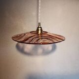 Vintage pink glass pendant light