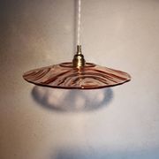 Suspension vintage en verre rose