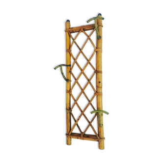 Rattan wall coat rack