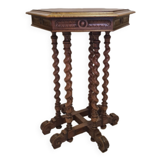 French Walnut Plant Table On Twisted Legs, Circa 1880