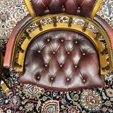 Set English Chesterfield Captain Chairs red Office chair