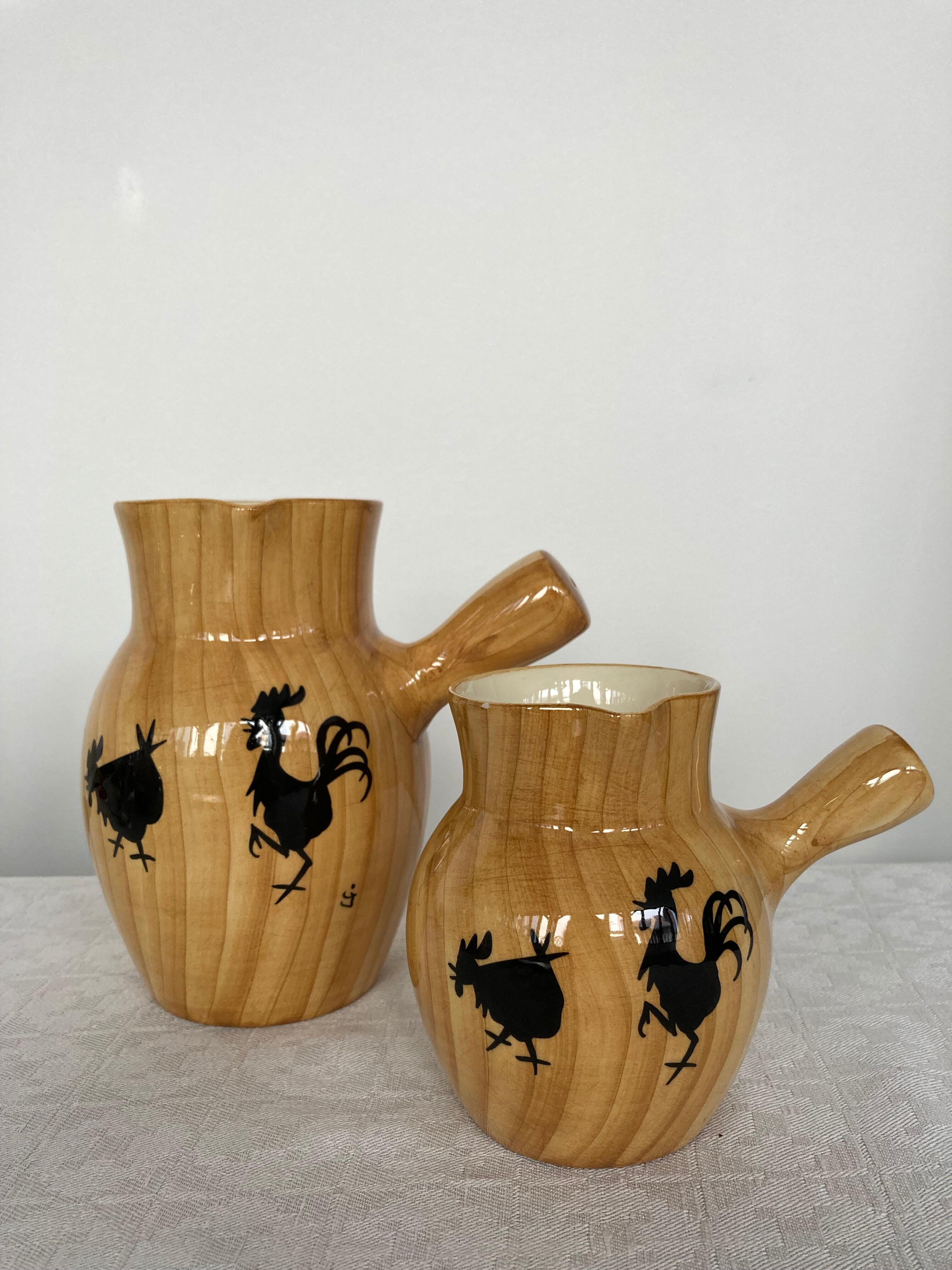 Pair of pitchers Grandjean Jourdan Vallauris 50s
