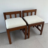 Lot de 2 chaises brutalistes avec dossier bas