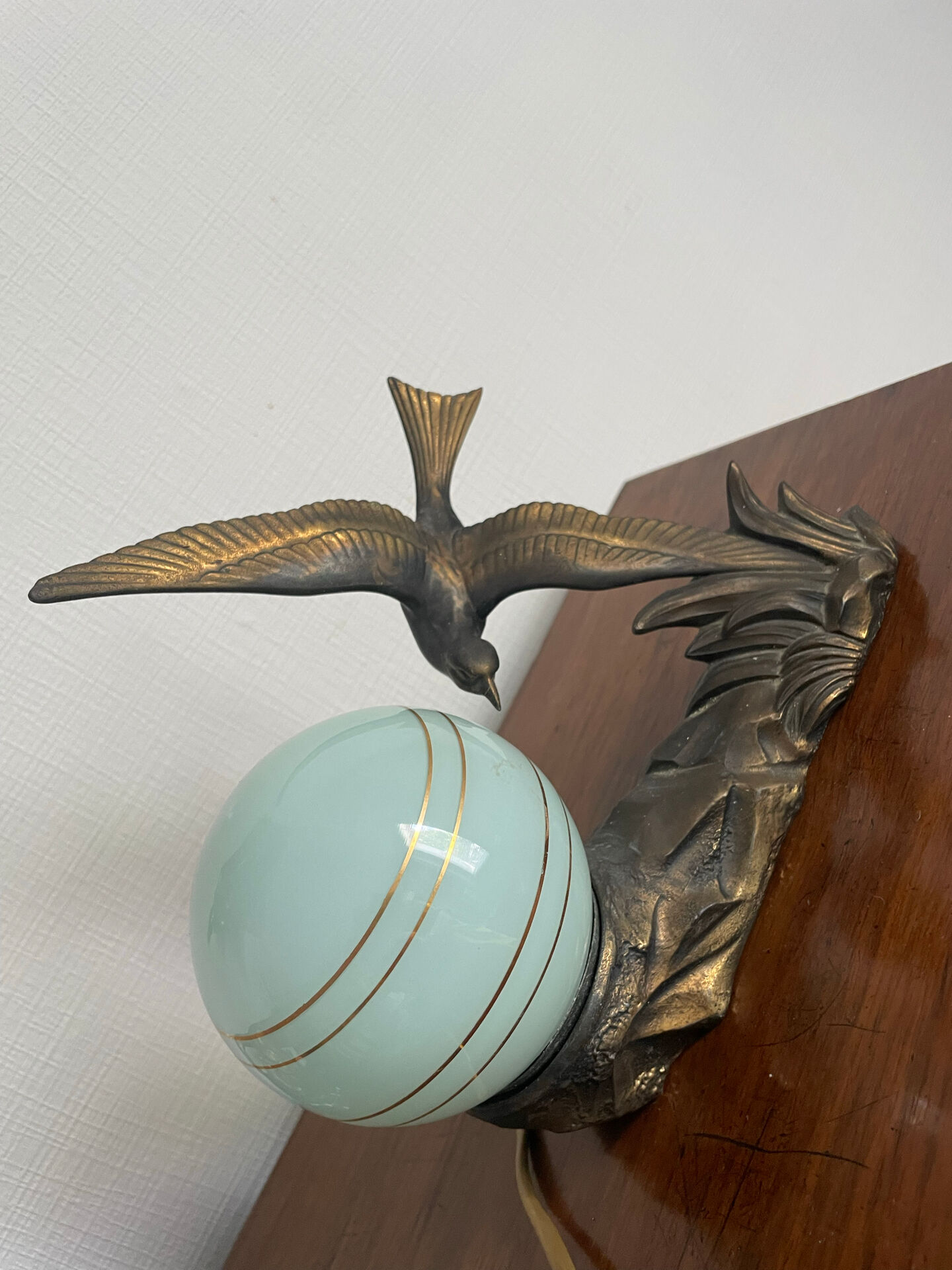 Art Deco night light circa 1930 swallow/seagull